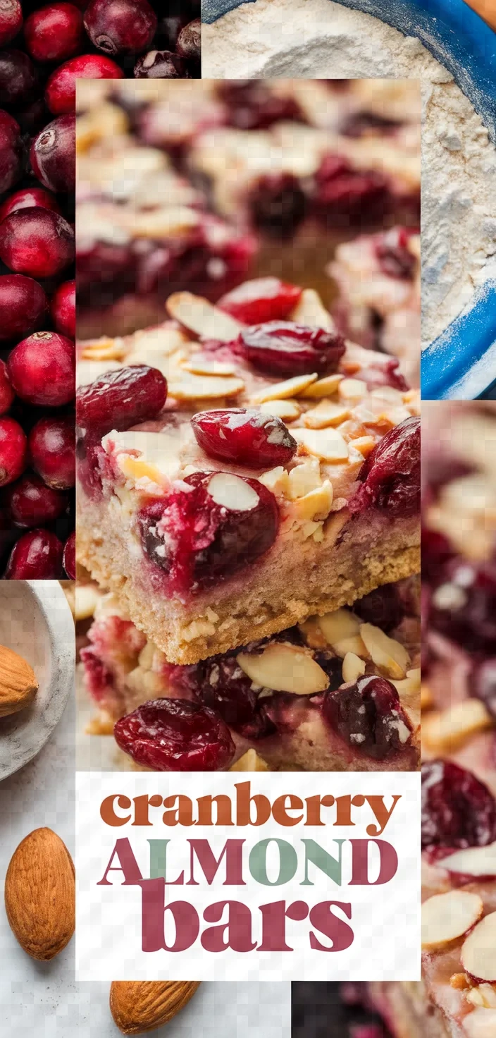 A photo of Cranberry Almond Bars Recipe