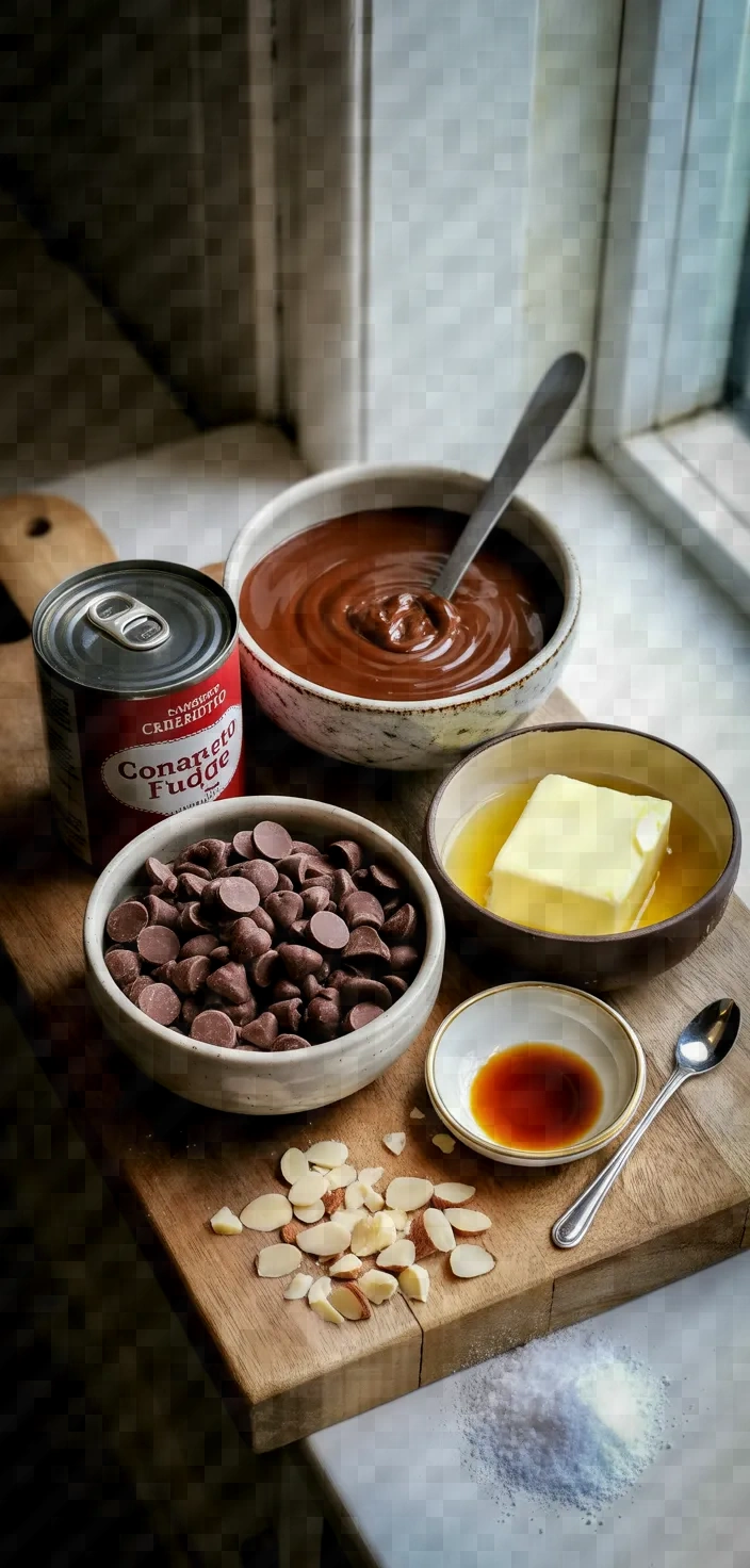 Ingredients photo for Chocolate Amaretto Fudge Recipe