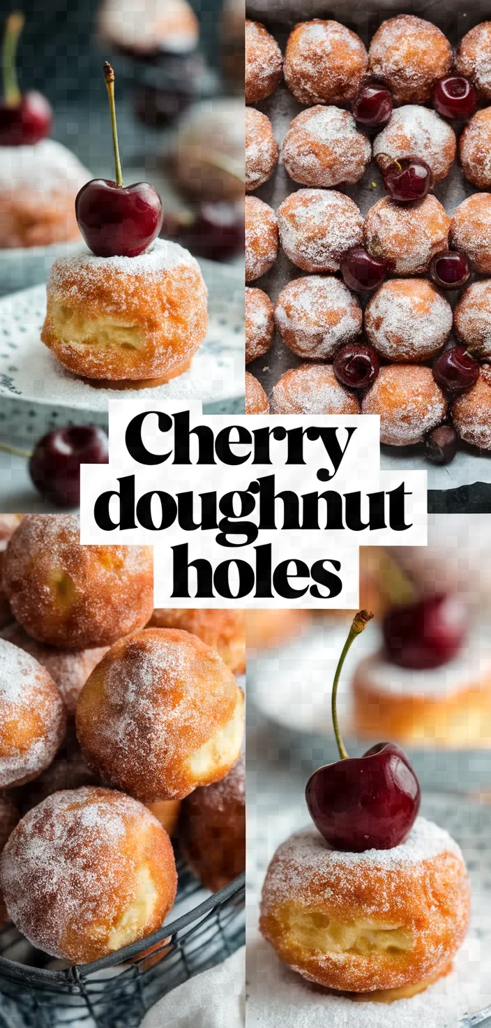 A photo of Cherry Doughnut Holes Recipe