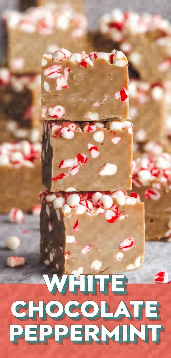 A photo of White Chocolate Peppermint Fudge Recipe