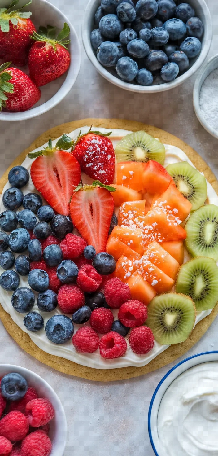 Ingredients photo for Sugar Cookie Fruit Pizza Recipe