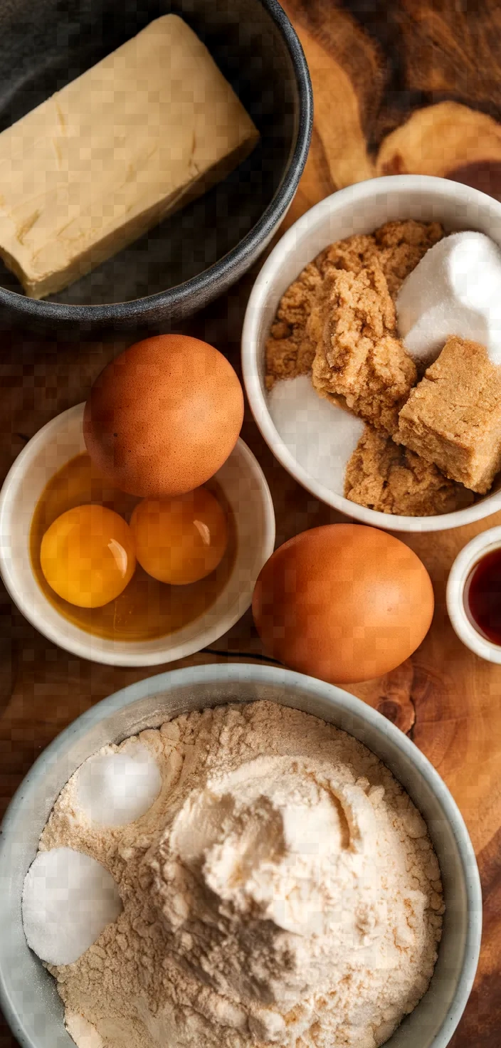 Ingredients photo for Triple Chip Cookie Bars Recipe