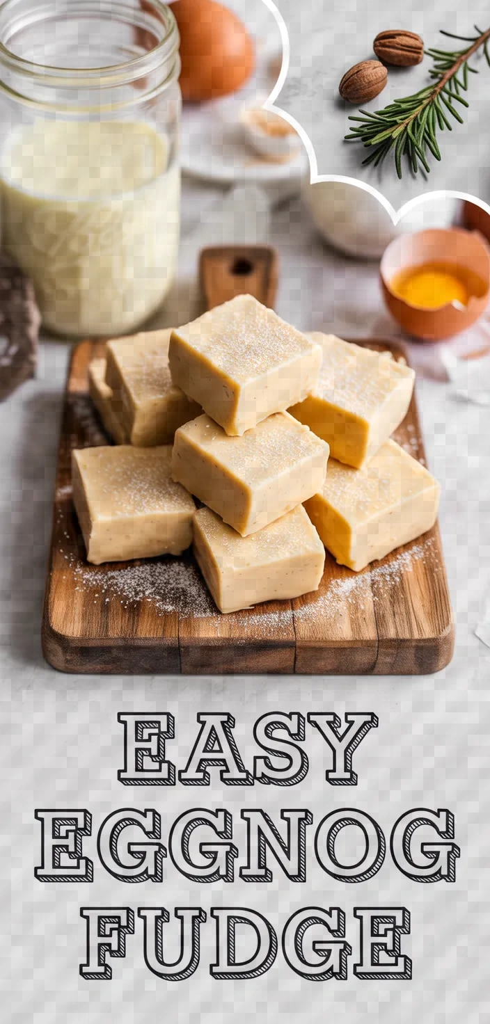 A photo of Easy Eggnog Fudge Recipe