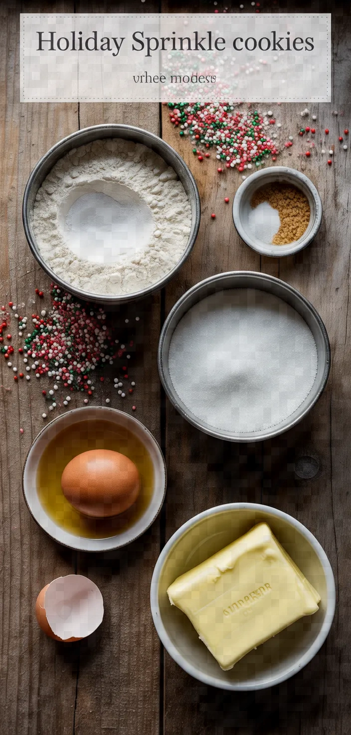Ingredients photo for Holiday Sprinkle Cookies Recipe