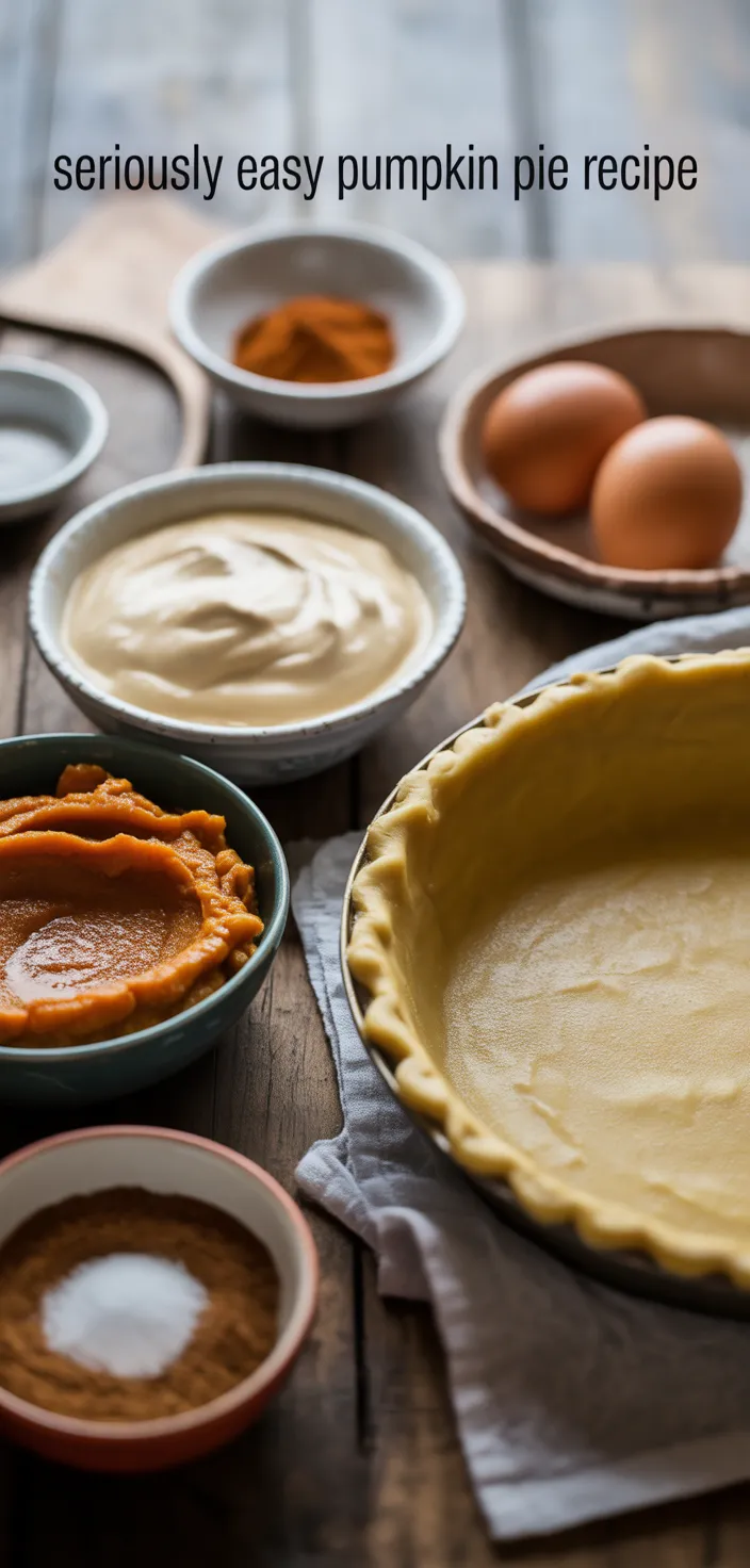 Ingredients photo for Seriously Easy Pumpkin Pie Recipe