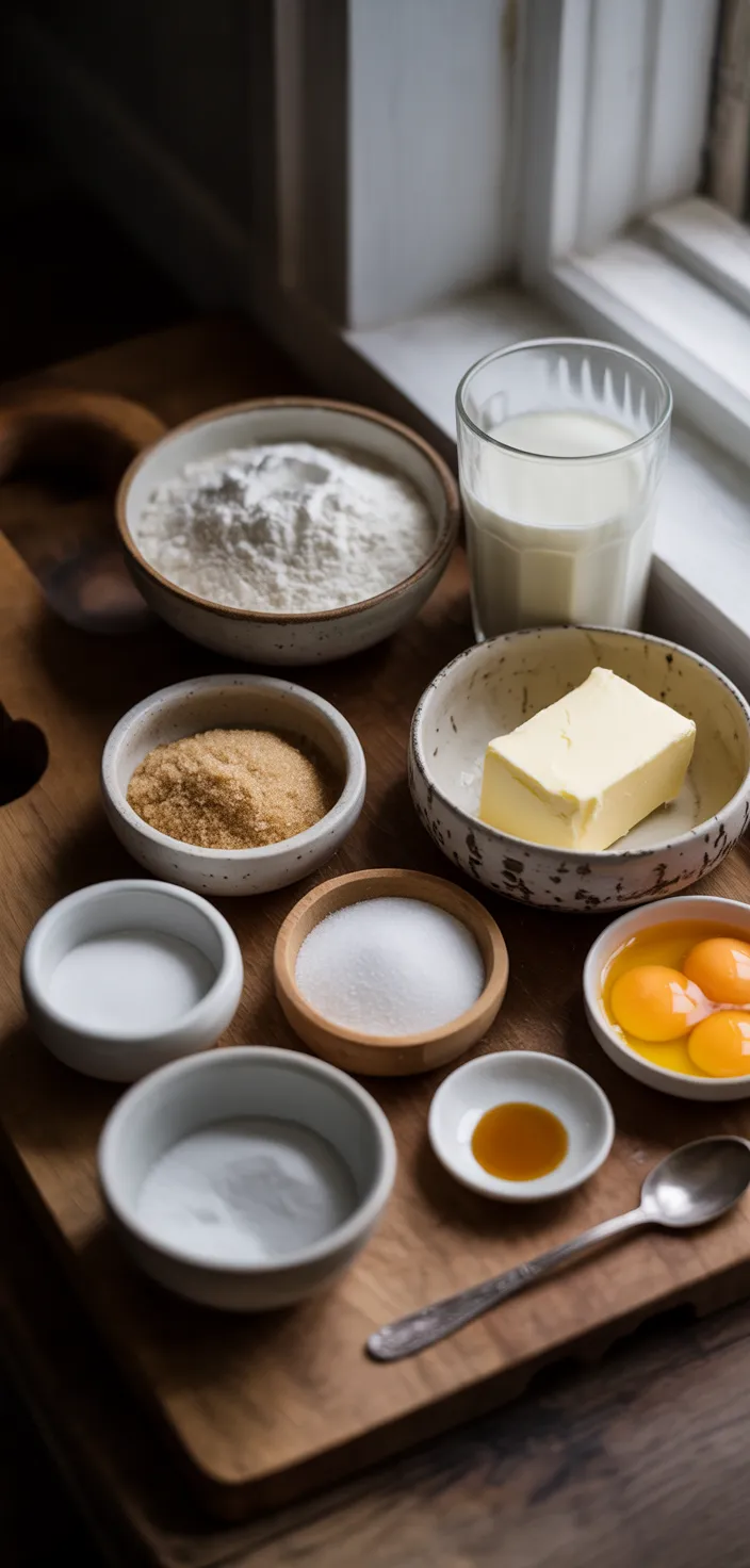 Ingredients photo for The Best Vanilla Cake ~ Soft, Fluffy And Delicious! Recipe