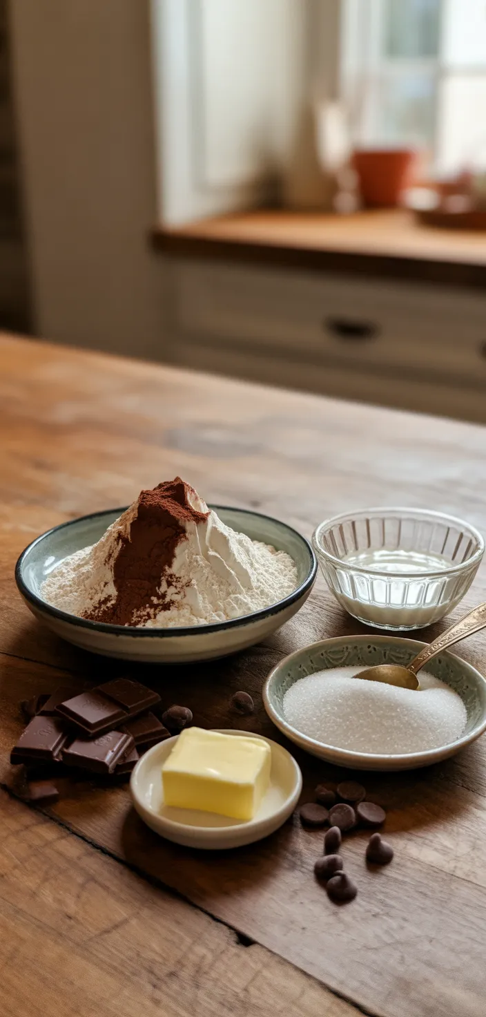 Ingredients photo for The Most Amazing Chocolate Pancakes Recipe